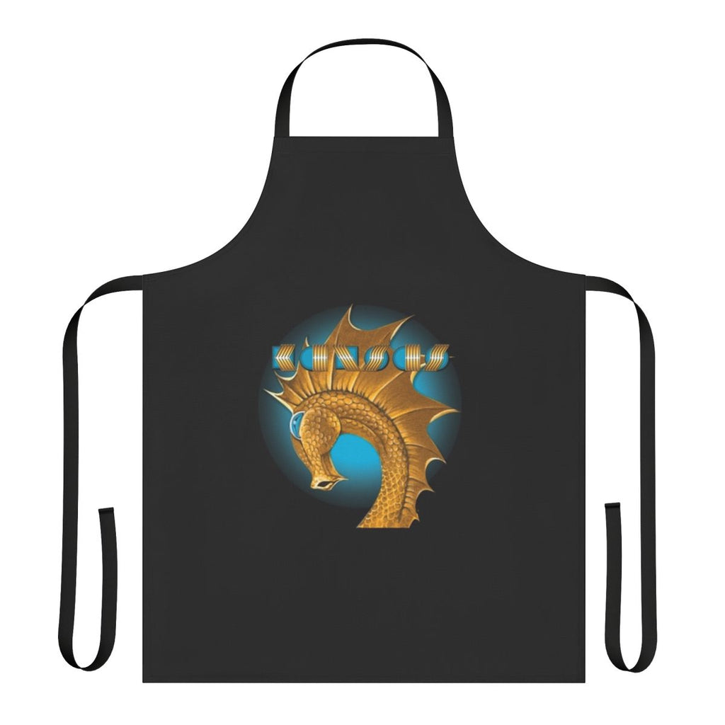 Kansas logo-inspired apron featuring metal-themed design