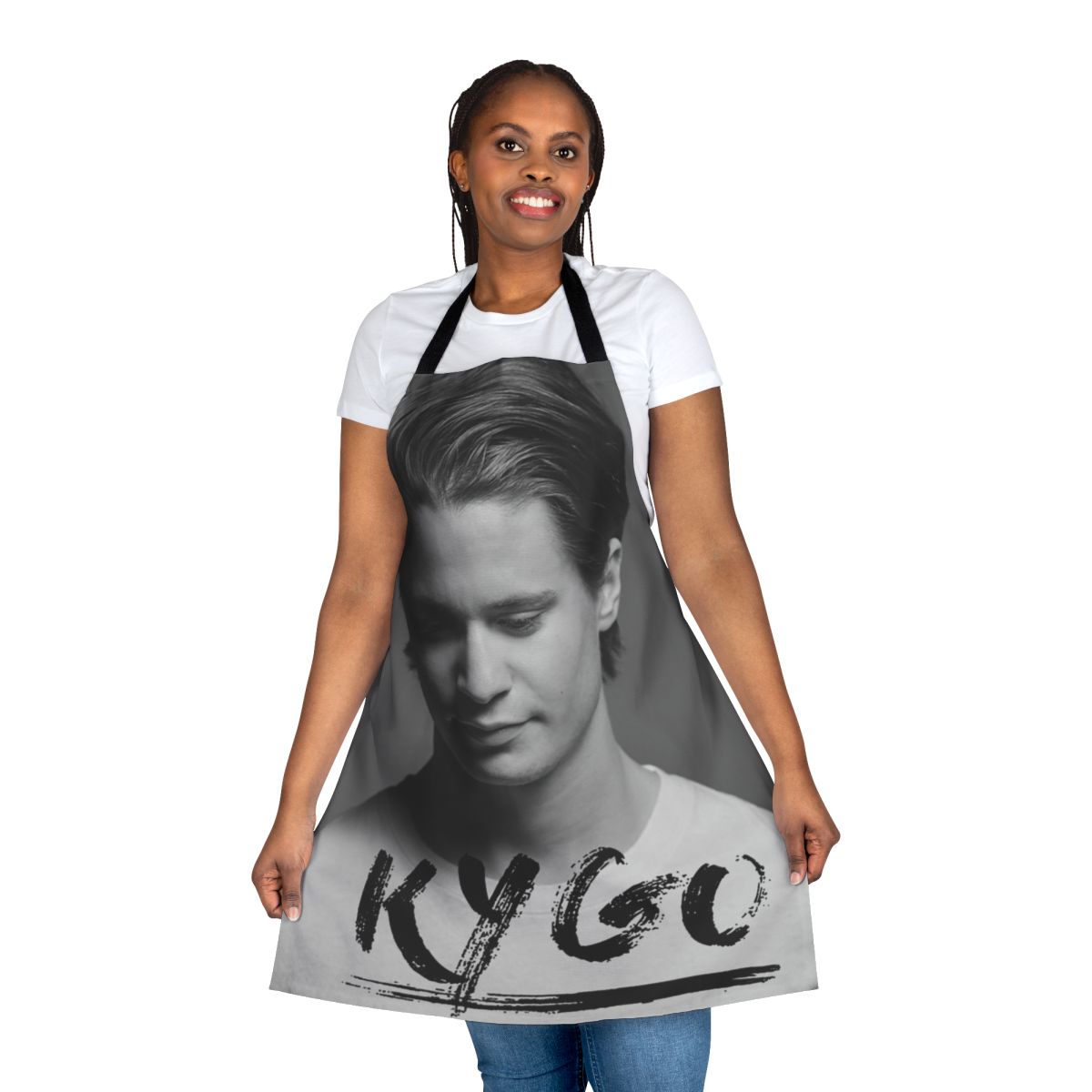 Kids apron with music festival-inspired design