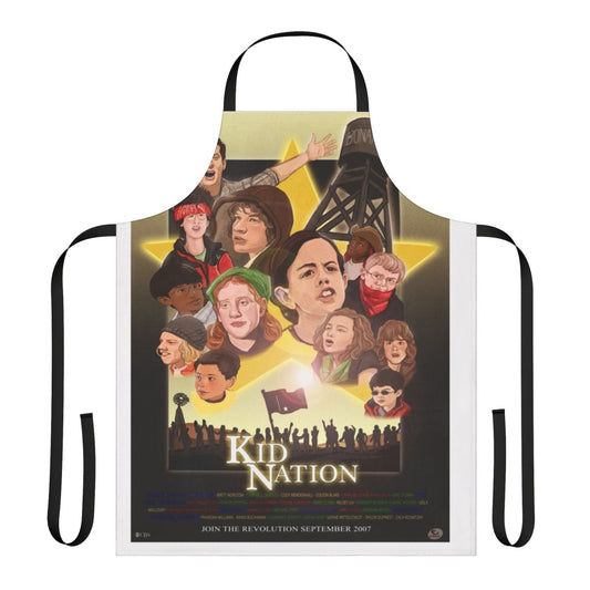 Colorful kid's apron with "Kid Nation" inspired design