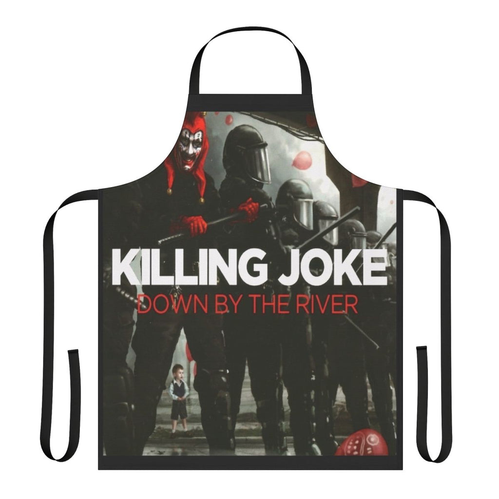 Killing Joke inspired apron with the band's iconic logo and horror-themed design