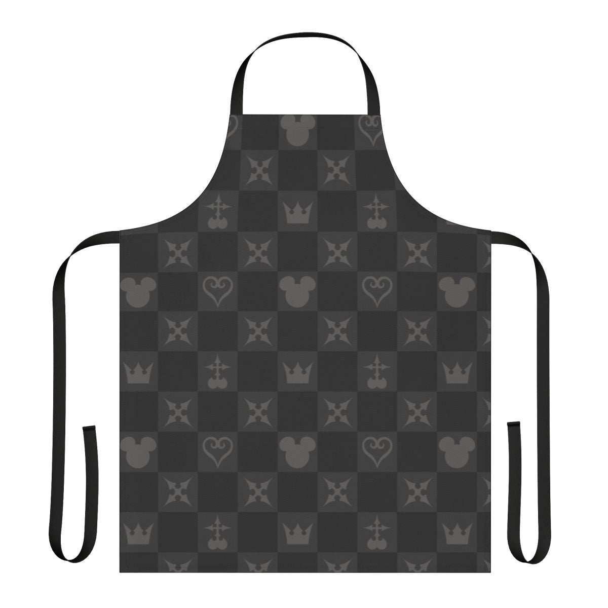 Apron featuring a colorful kingdom hearts video game pattern design