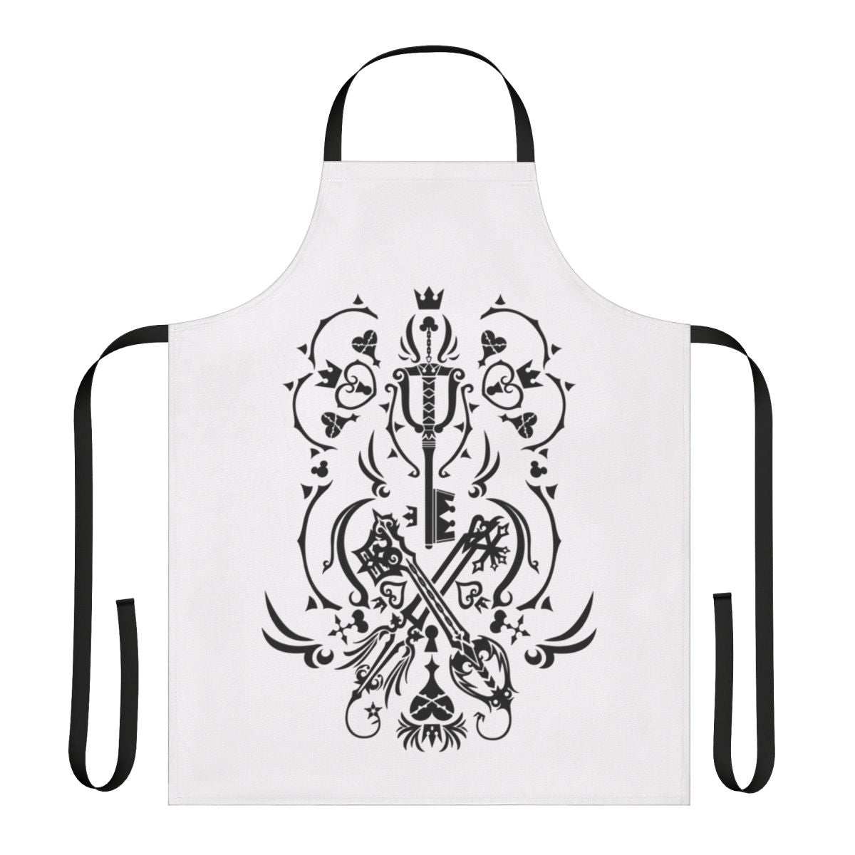 Kingdom Hearts-themed apron with iconic game characters and imagery