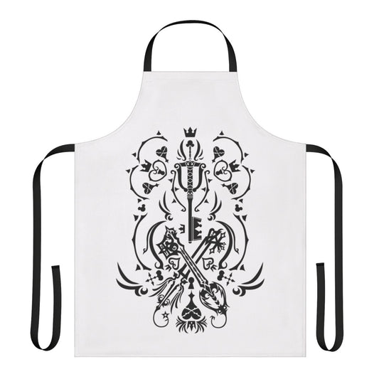 Kingdom Hearts-themed apron with iconic game characters and imagery