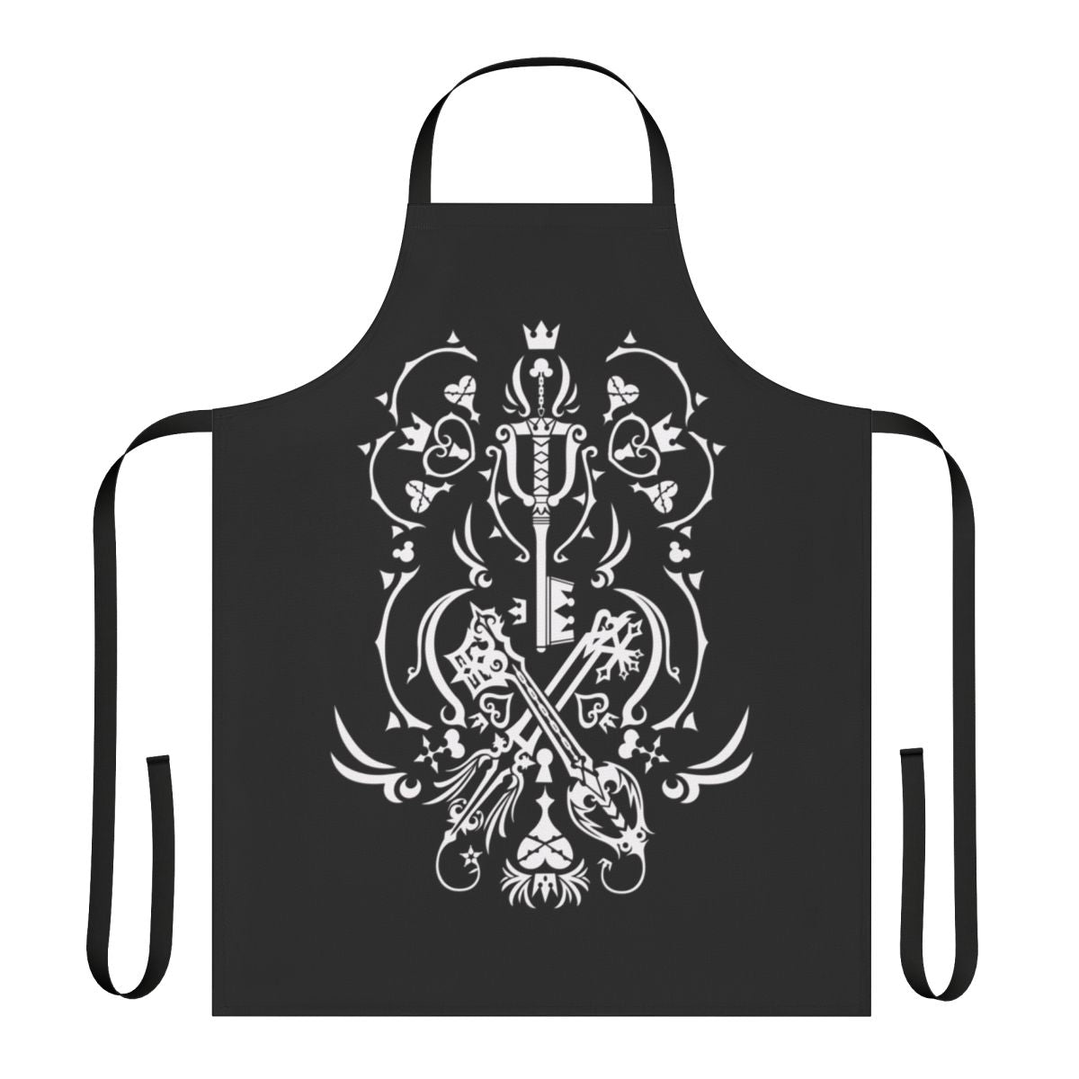 Kingdom Hearts-inspired black apron with square enix logo