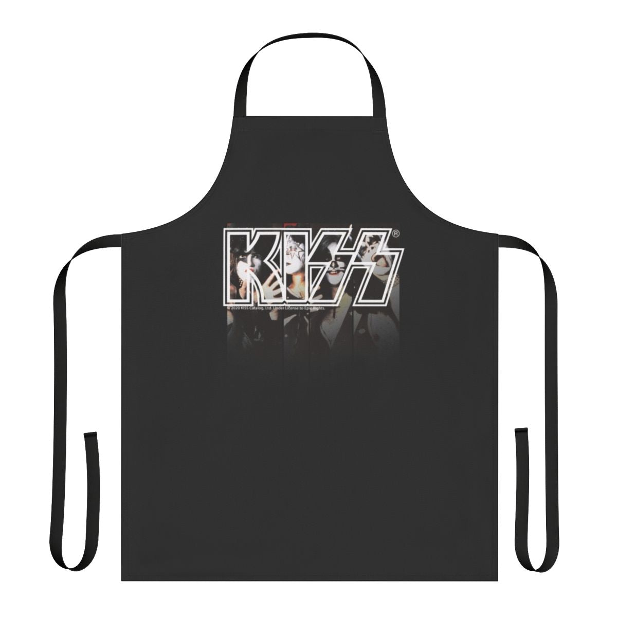 Apron featuring the iconic Kiss band logo and members artwork