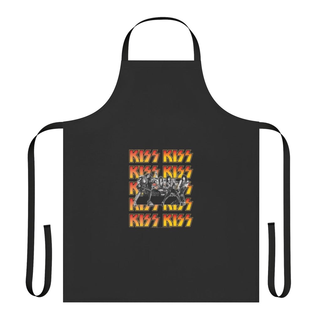 Apron featuring a retro-style Kiss band design