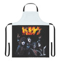 Stylish Kiss the Band inspired apron featuring the iconic Kiss band logo and imagery