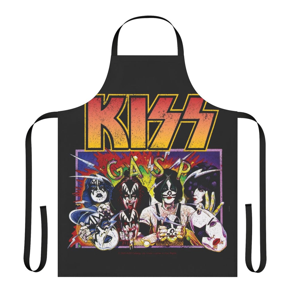 Apron featuring artwork inspired by the iconic Kiss album "Unmasked"
