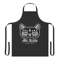 Kitty-themed apron with musical elements for home chefs and DJs