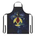 Klingon-inspired apron with the Heart of Virtue symbol