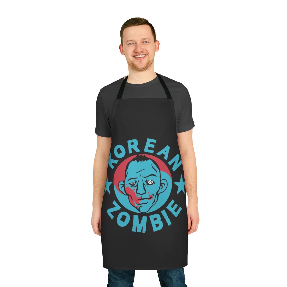 Korean Zombie inspired apron with graphic design