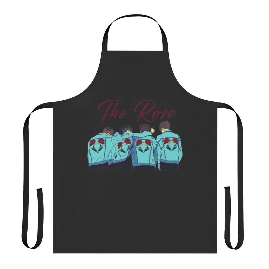 A stylish and durable apron featuring The Rose, a popular Kpop band.