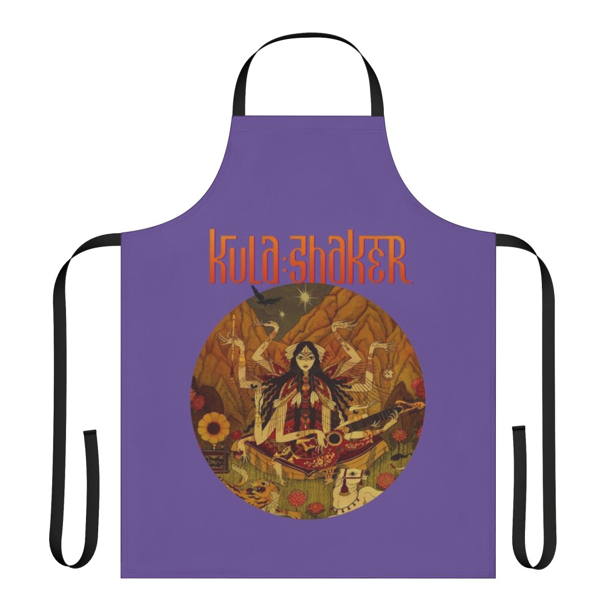 Kulashaker-inspired apron with colorful design for music lovers