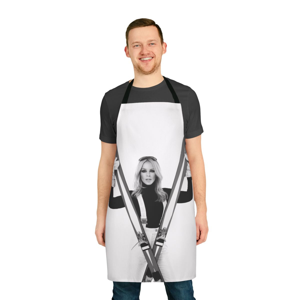 Fashionable Kylie-themed apron featuring a cozy December 2017 design