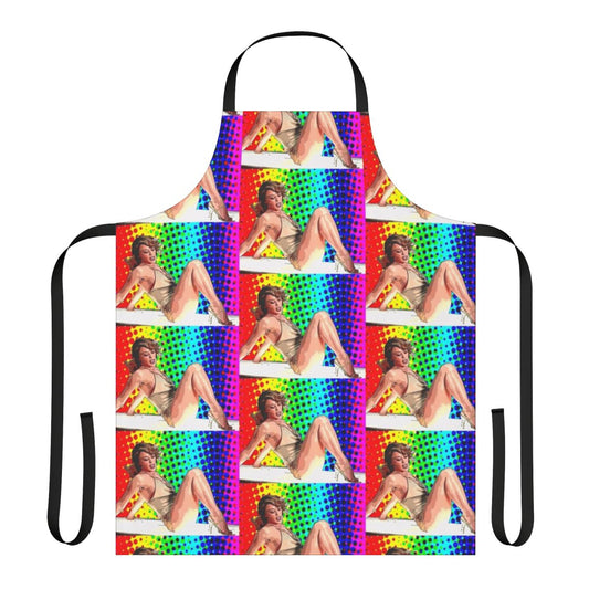 Kylie Minogue-inspired apron with "Baby, Baby, Baby" design