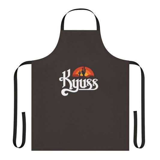 Kyuss-themed apron with palm trees and desert landscape design