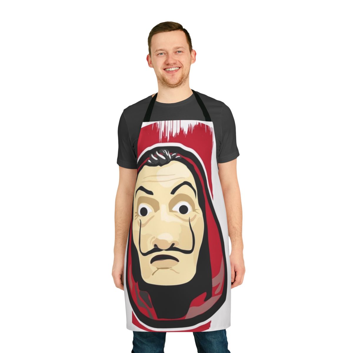 Apron featuring Money Heist/La Casa de Papel themed design