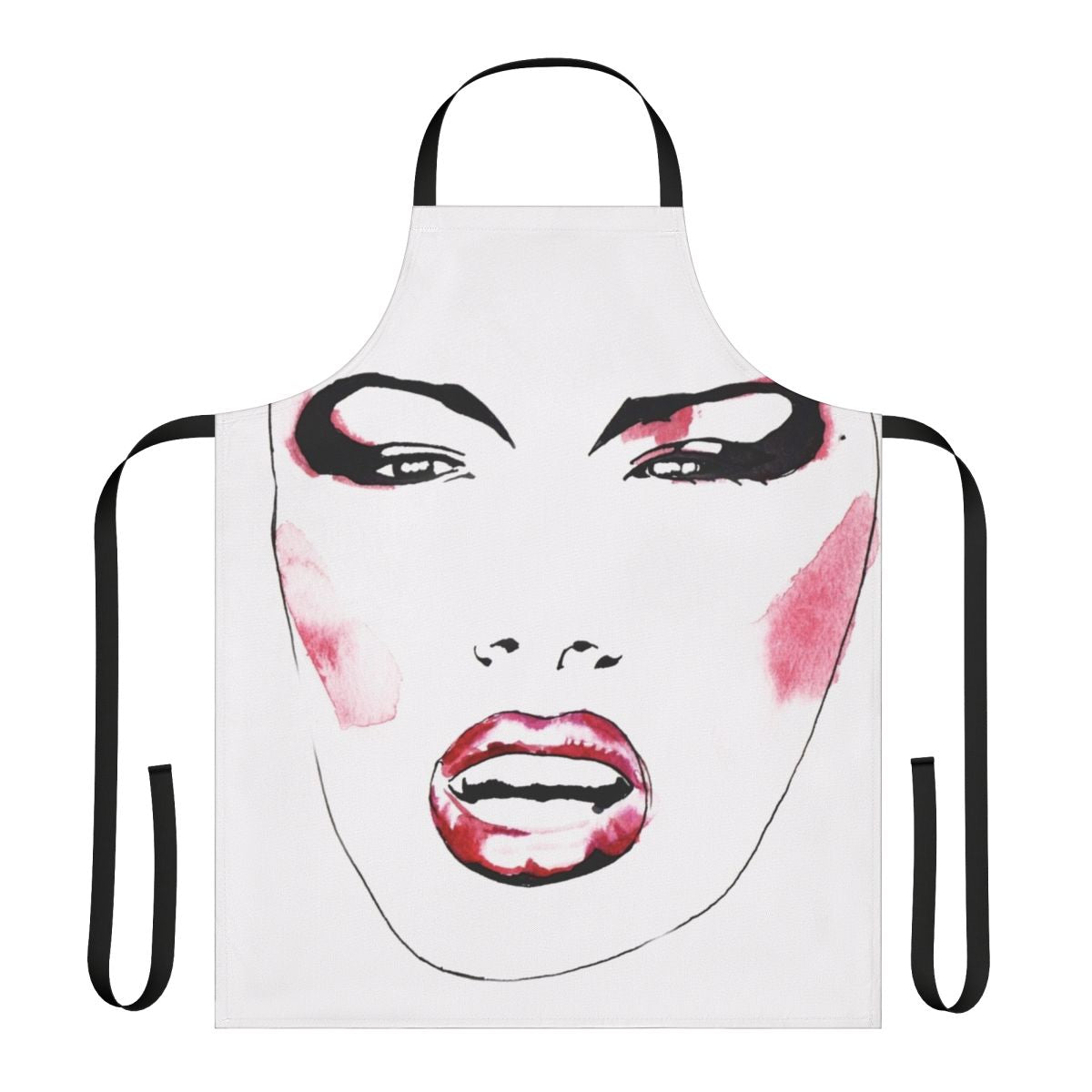 Artistic apron featuring a portrait of renowned musician and icon Grace Jones
