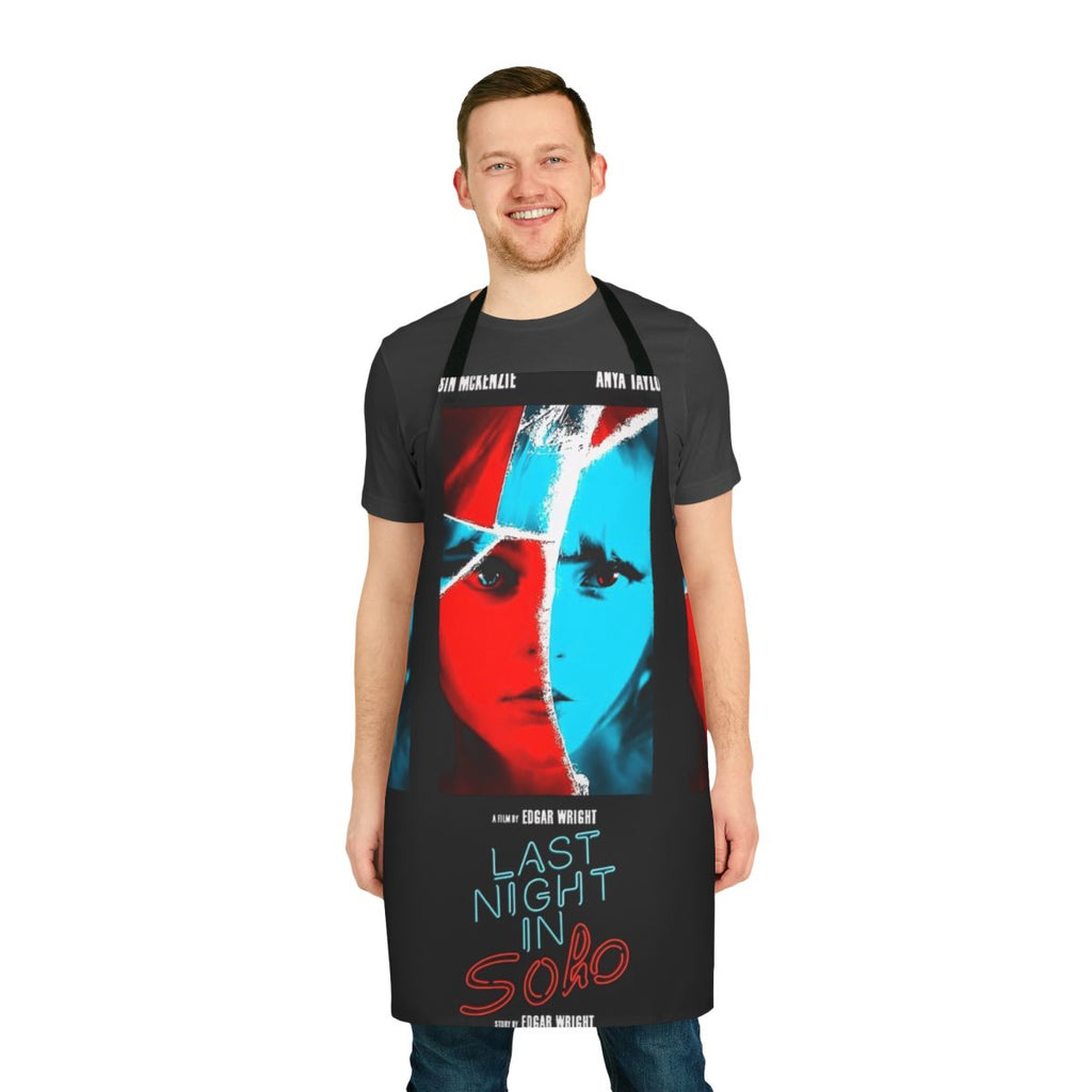 Minimalist apron design featuring the title "Last Night in Soho" in a sleek, modern font
