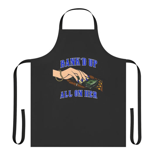 Lavish D inspired black and blue patterned apron