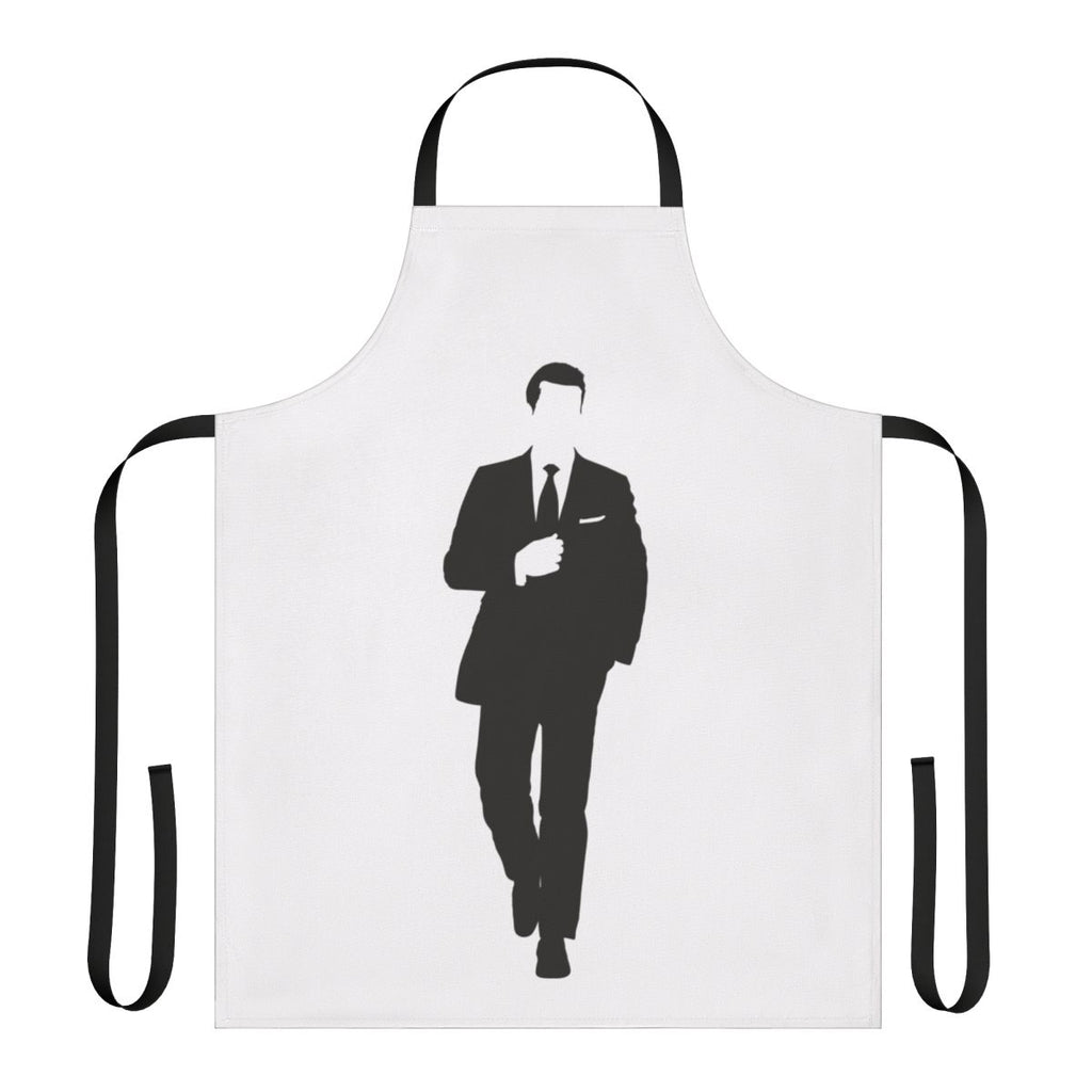 Lawyer-inspired apron featuring a minimalist design, perfect for fans of legal dramas and professional attire.