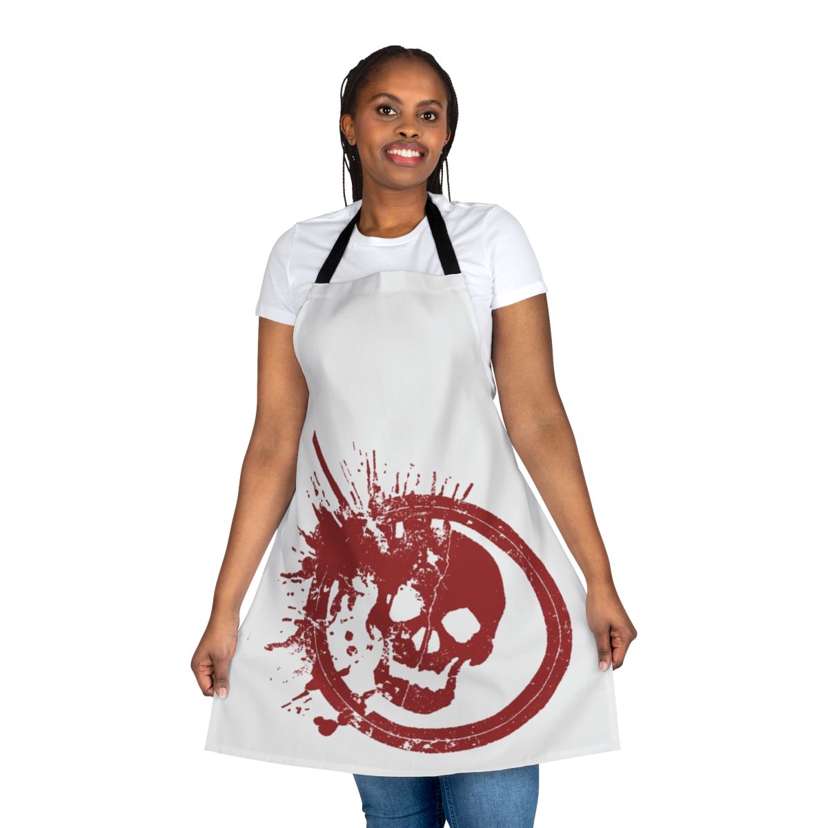 Leon Kuwata-inspired skull apron for Danganronpa cosplay and cooking