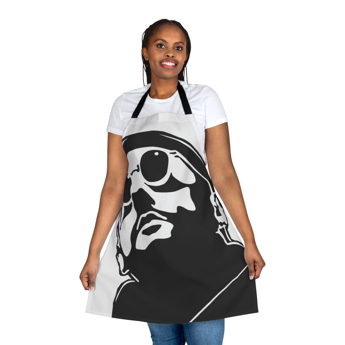Leon the Professional movie-themed kitchen apron with Jean Reno character design