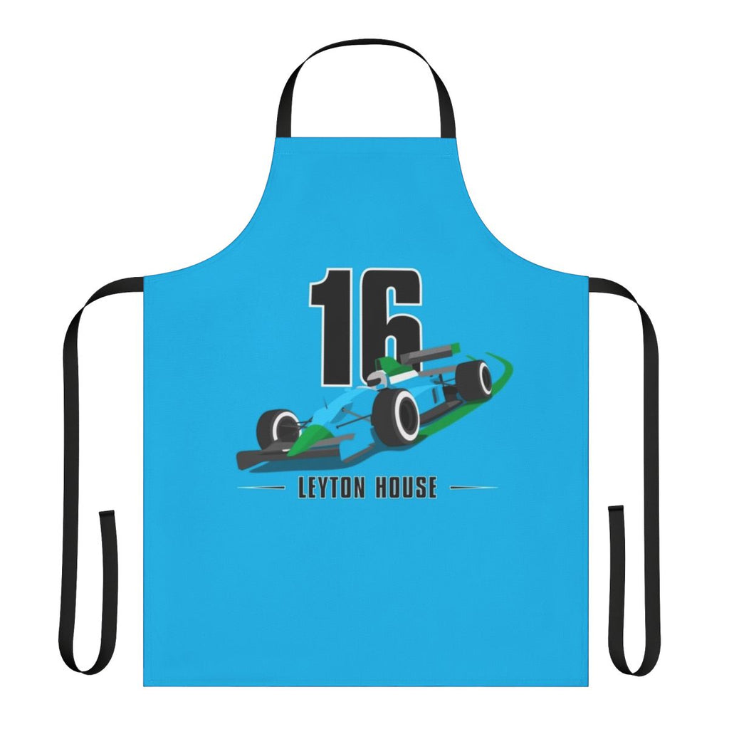 Colorful apron inspired by the iconic Leyton House Formula 1 car design
