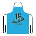 Colorful apron inspired by the iconic Leyton House Formula 1 car design