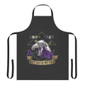 Colorful apron with skulls, bones, and flowers, celebrating aromantic and asexual pride