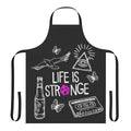 Stylish black and white apron with Life is Strange-inspired design featuring Chloe Price
