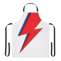 A stylish apron featuring a lightning bolt design for fashion-forward music lovers