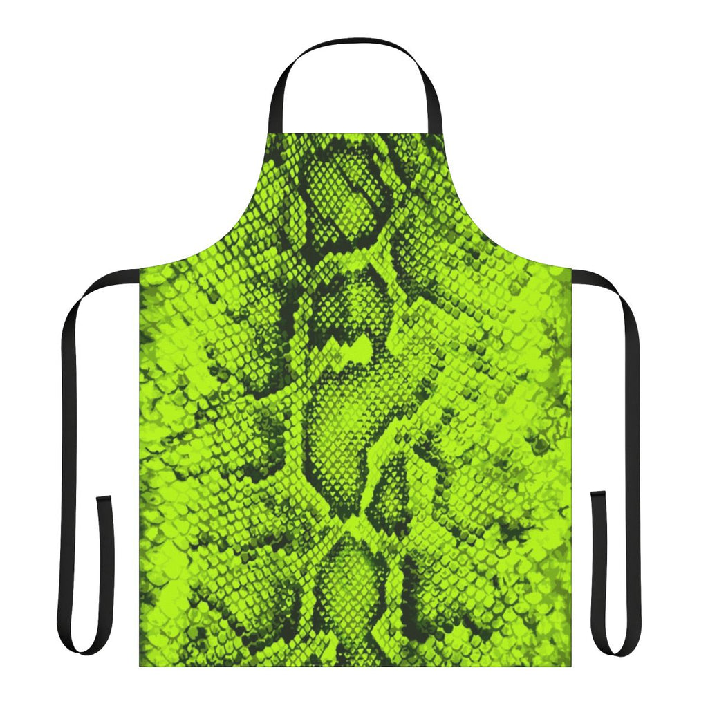 Lime green snakeskin pattern apron for contemporary kitchens