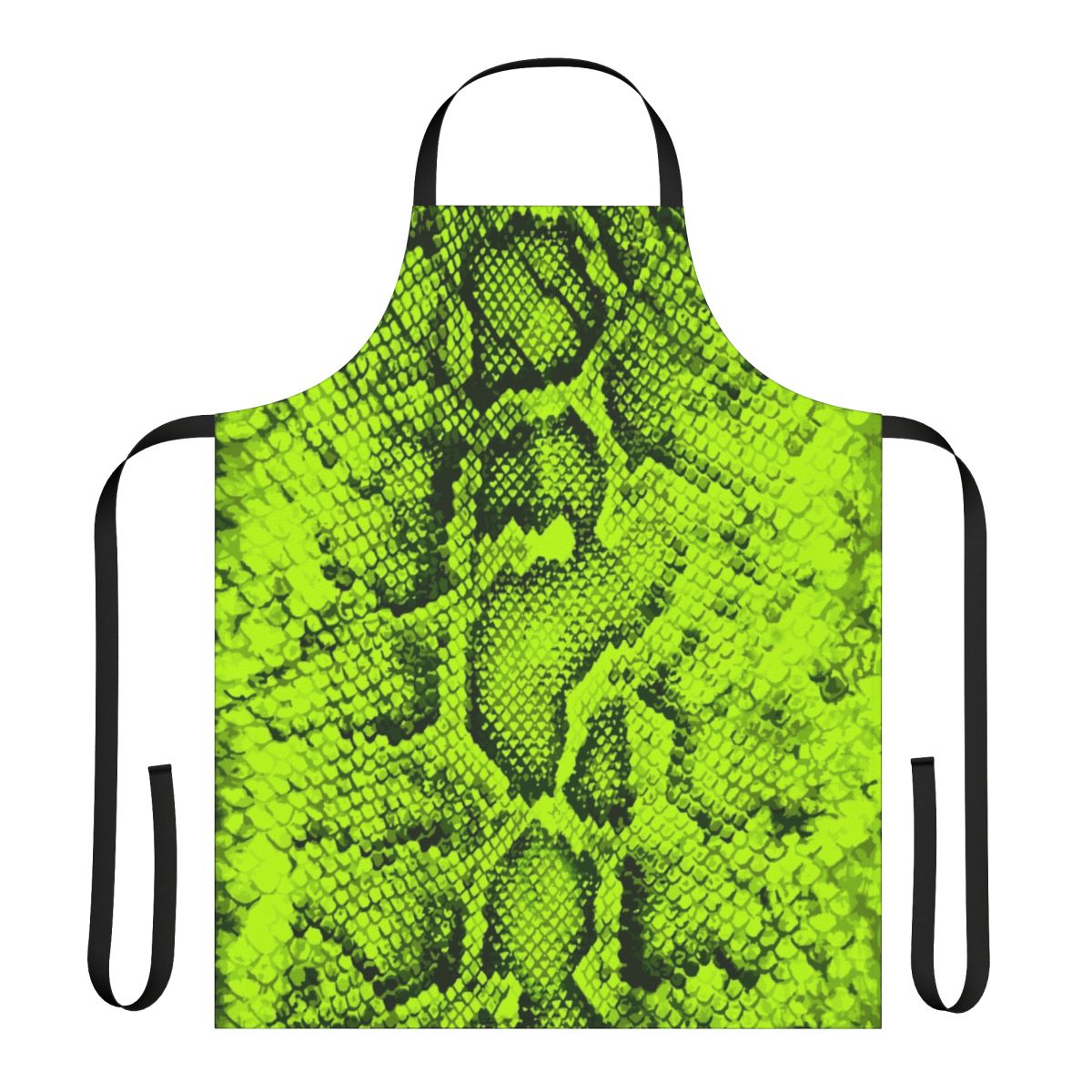 Lime green snakeskin pattern apron for contemporary kitchens