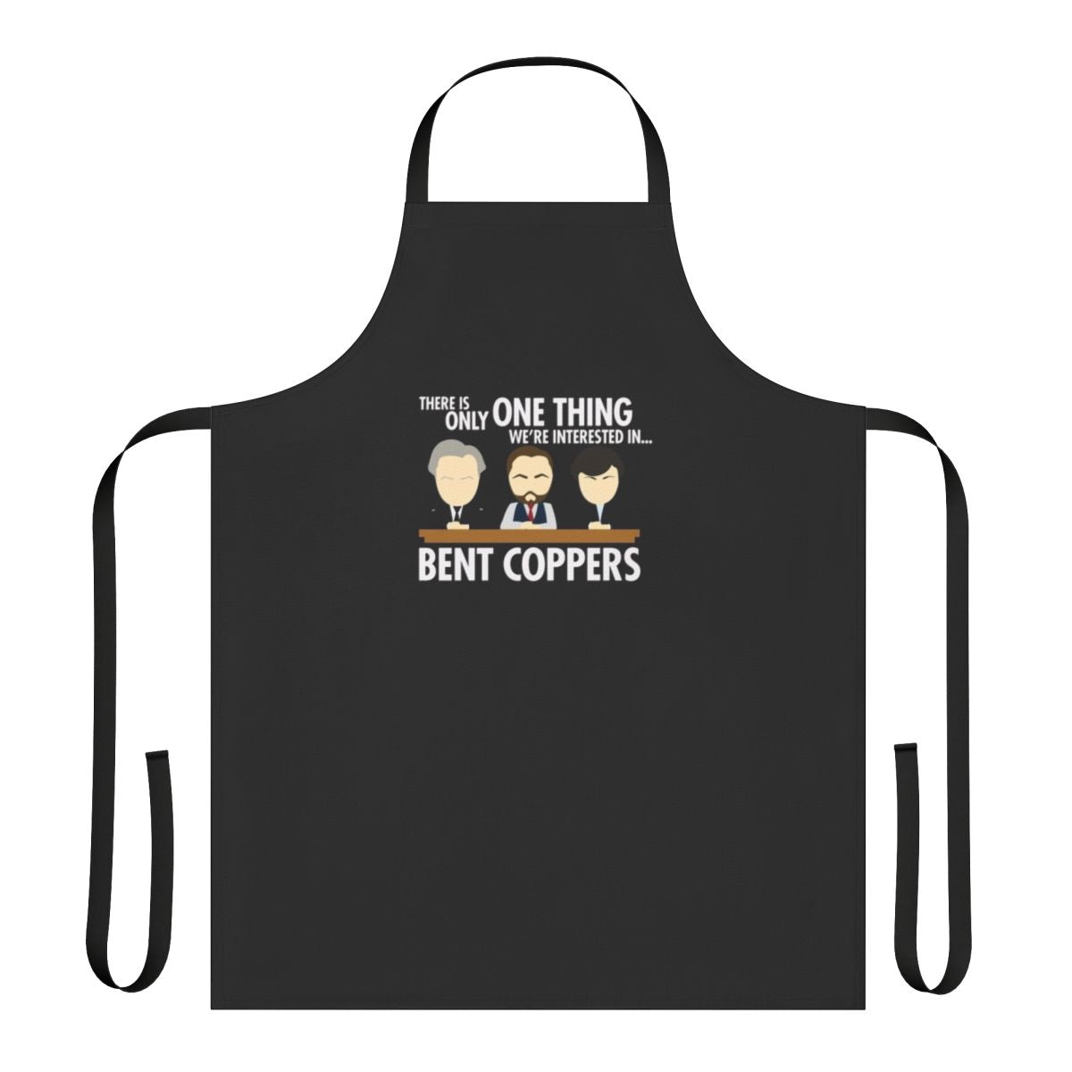Apron with 'Line of Duty' inspired 'Bent Coppers' design