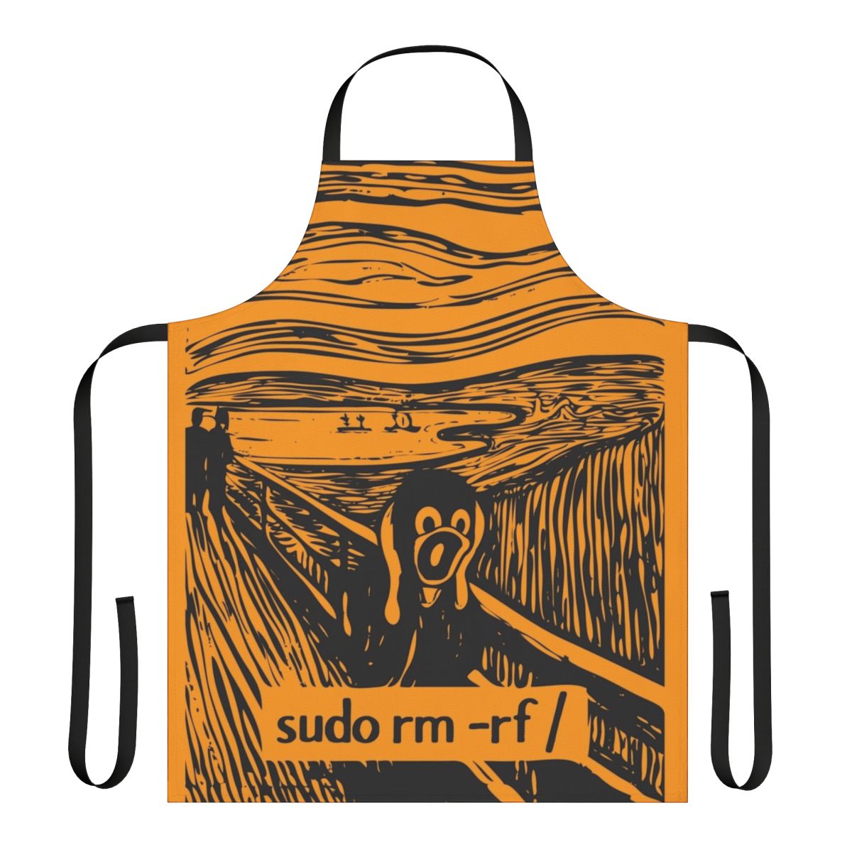 Minimalist apron featuring the iconic Tux the Linux penguin logo