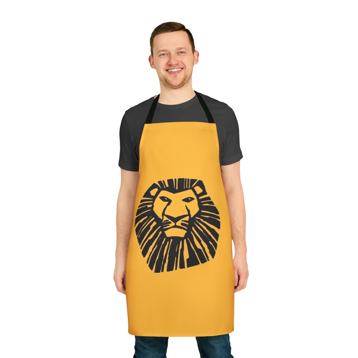 Apron featuring a bold and vibrant lion king logo design