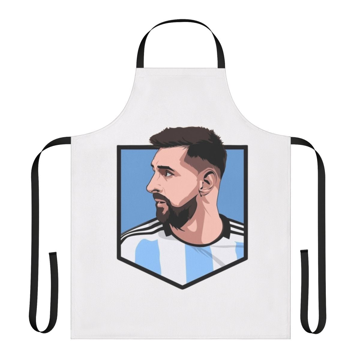 Lionel Messi inspired apron with soccer illustration