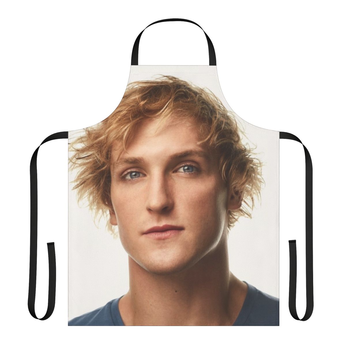 Stylish custom apron featuring Logan Paul's name and image