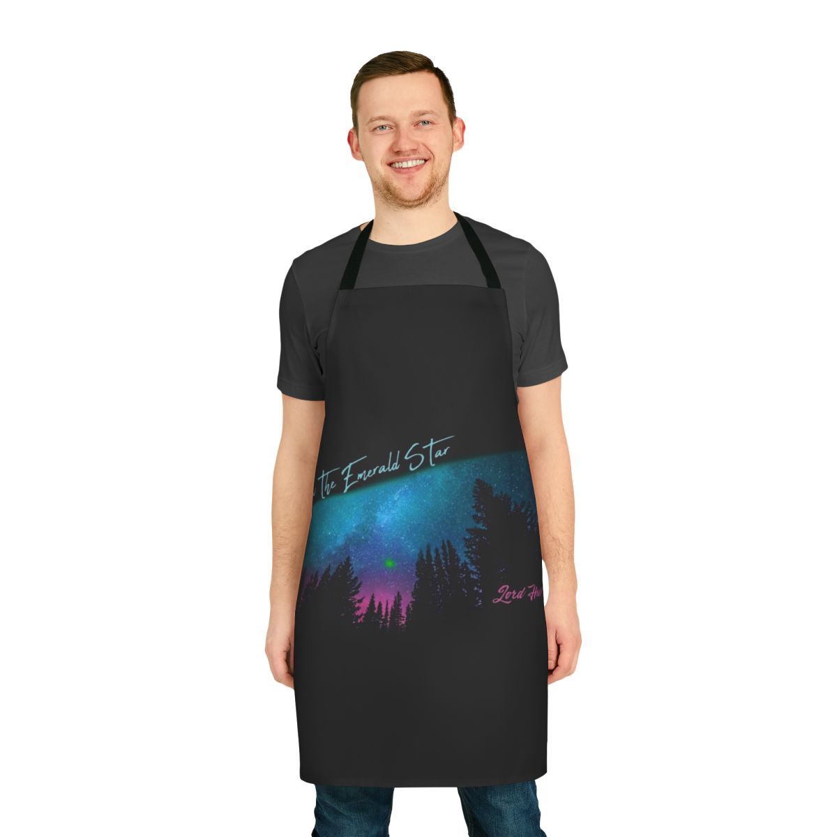 Lord Huron inspired apron with galaxy print design