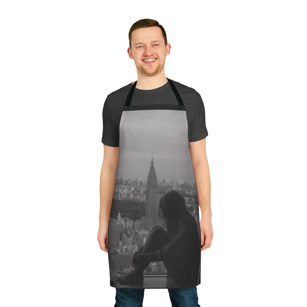 Stylish apron featuring a design inspired by the Bill Murray film "Lost In Translation"