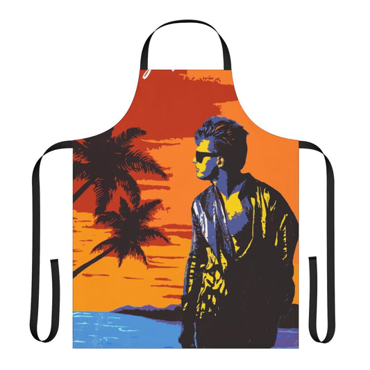 Vibrant beach apron design featuring the iconic Mexican singer Luis Miguel