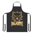 Vibrant mad dog-inspired apron with bold graphics and patterns