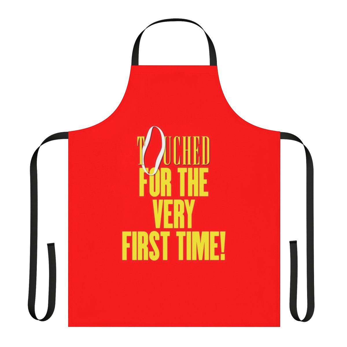 A chic, music-themed apron featuring iconic Madonna album covers and song titles.