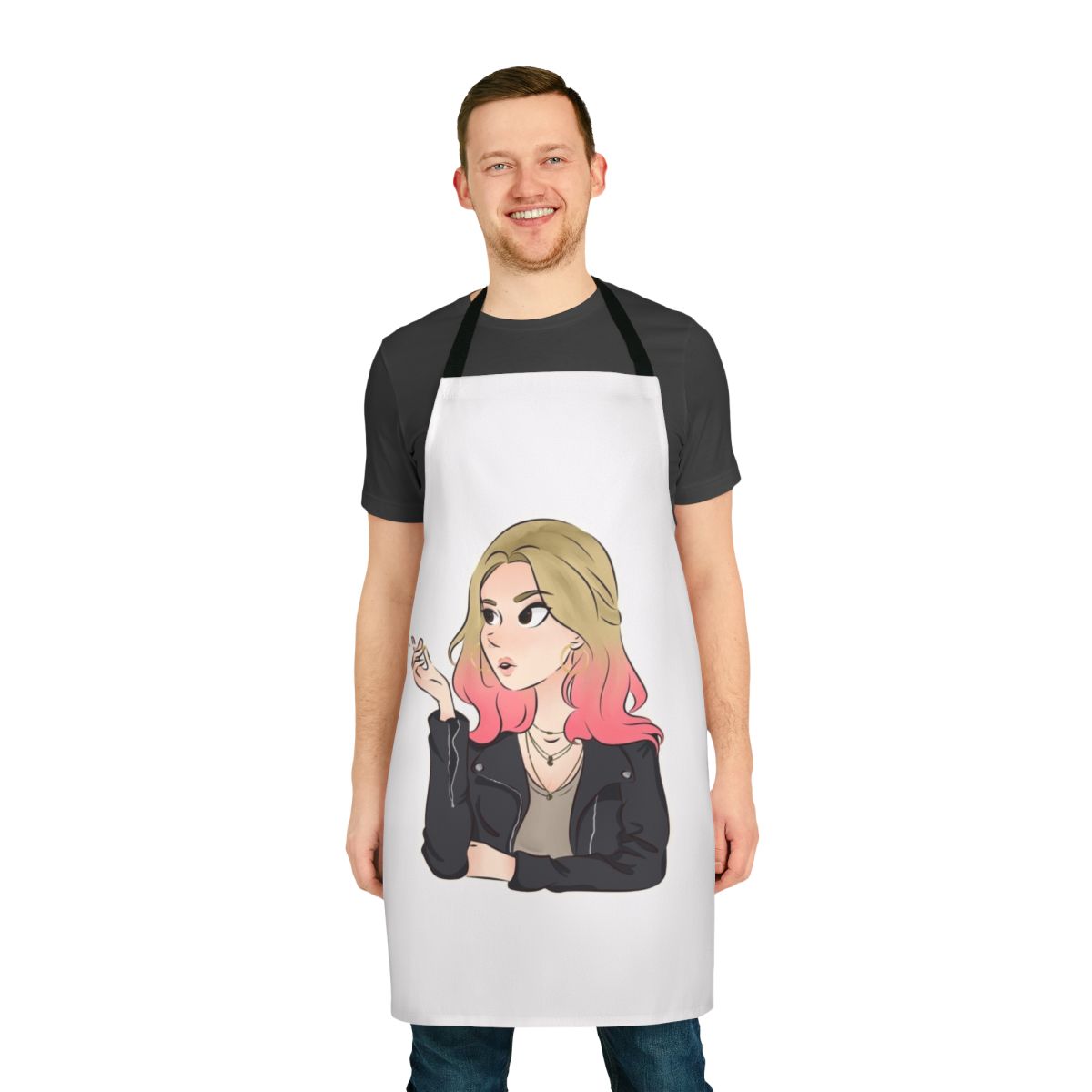 Maeve Wiley Sex Education themed apron with humorous design
