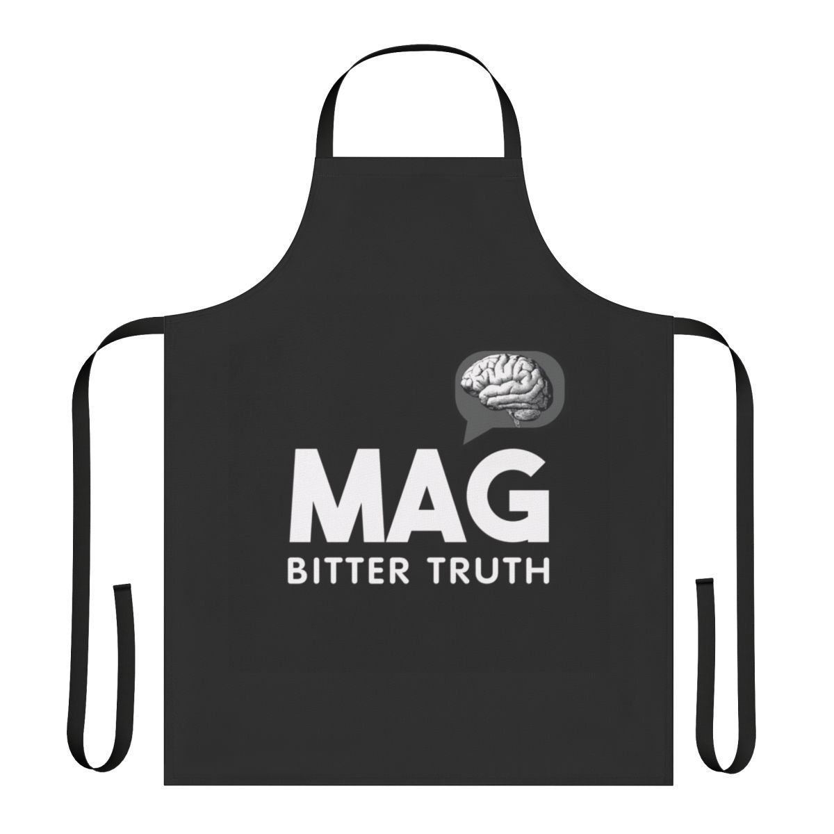 Mag-inspired kitchen apron with bold graphic design