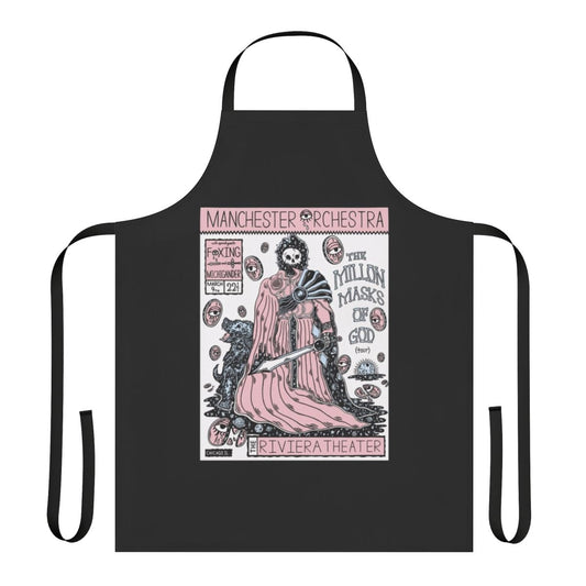 Manchester Orchestra sketch design printed on a high-quality apron
