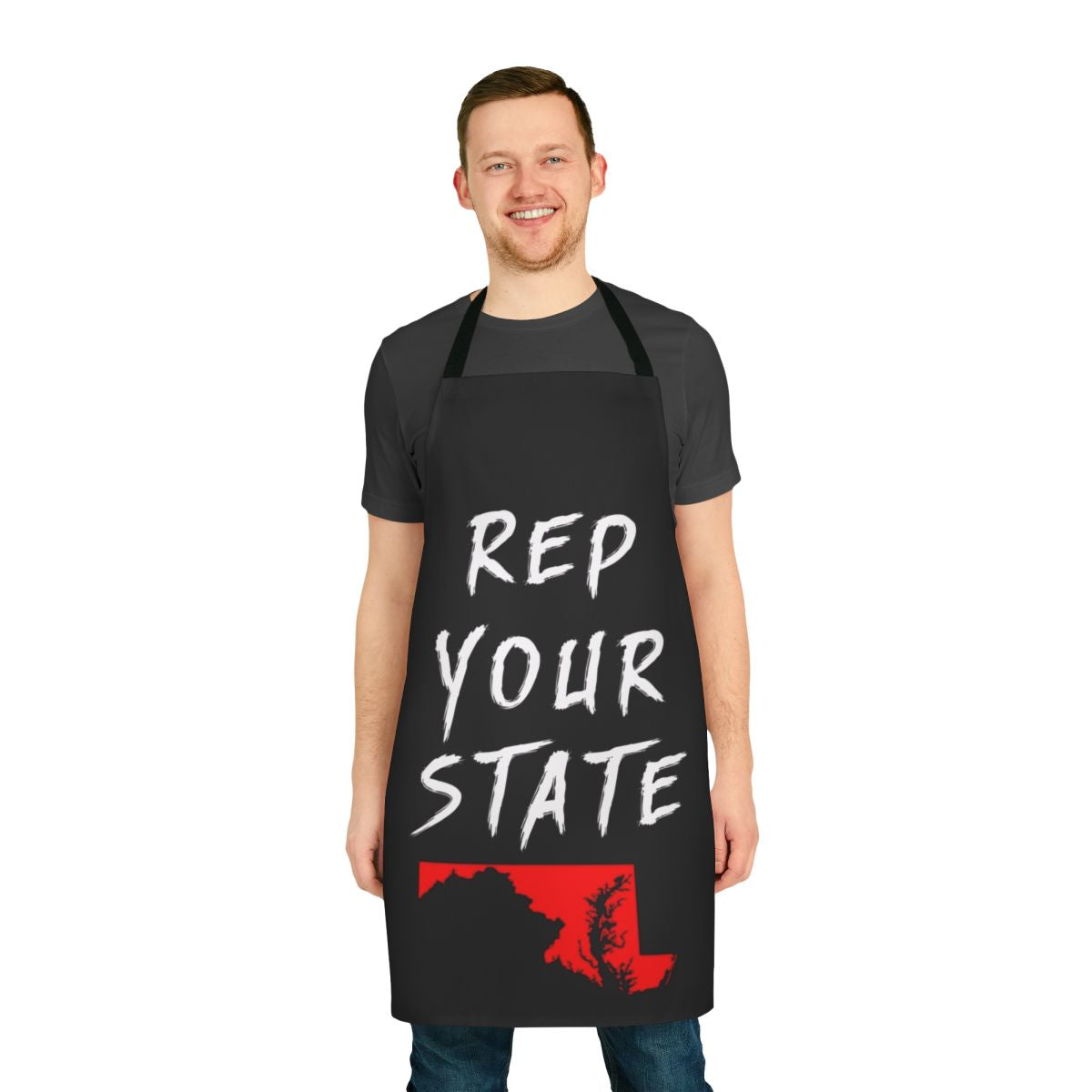 Maryland state-themed apron for cooking, gardening, or crafting