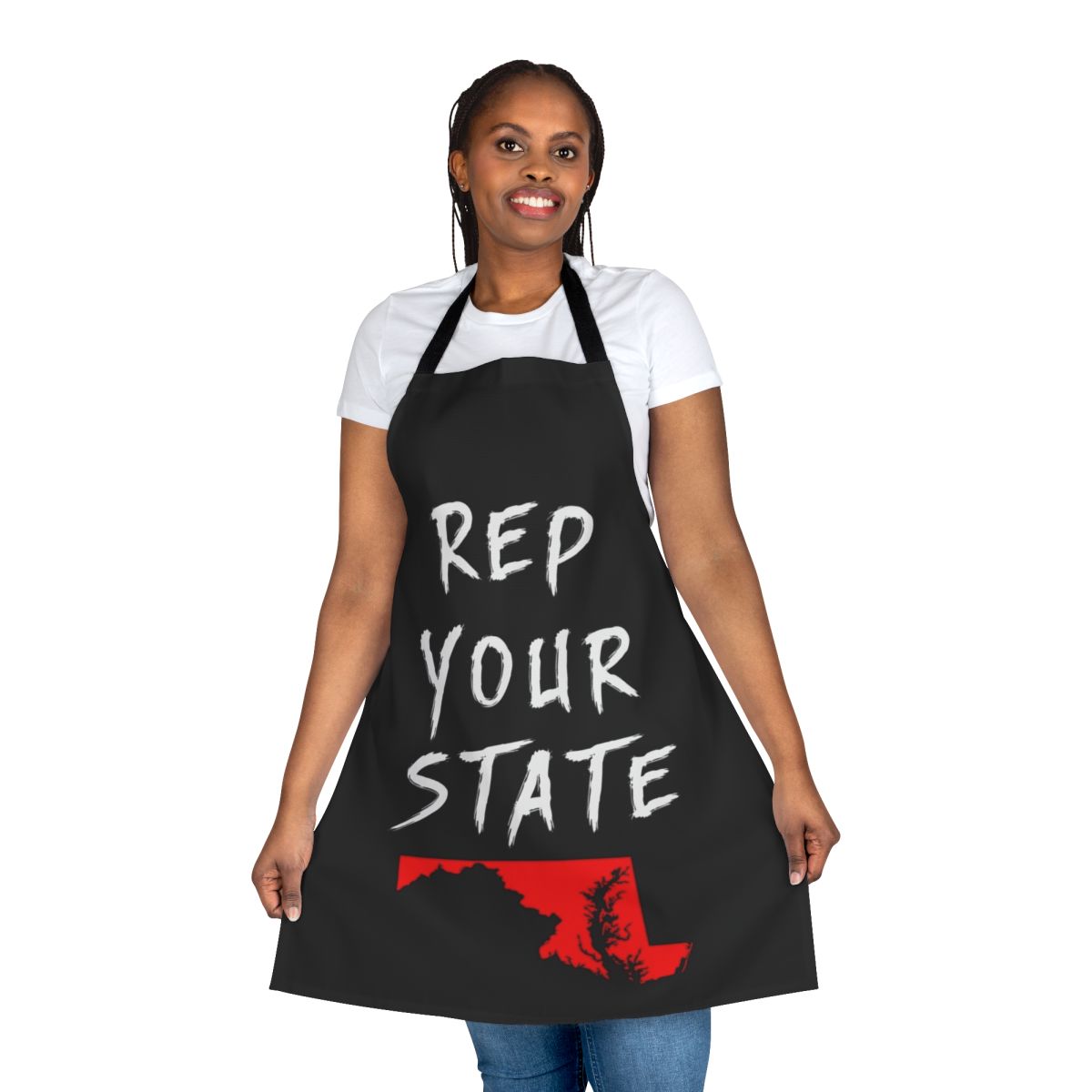 Maryland state-themed apron for cooking, gardening, or crafting