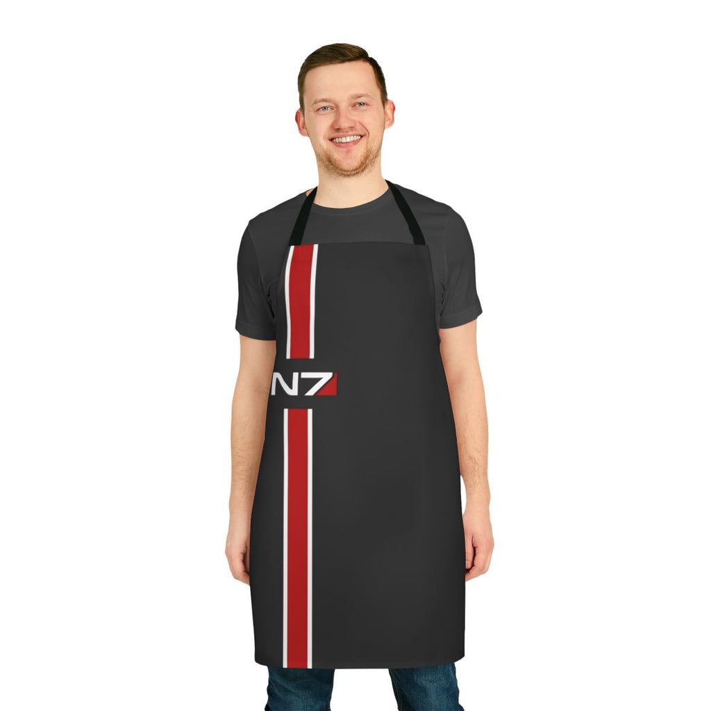 Mass Effect-themed apron with N7 emblem design